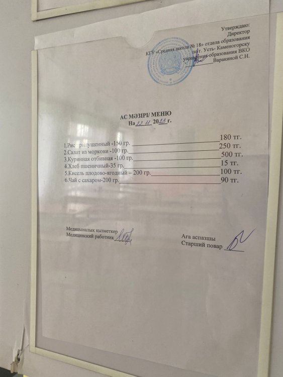 Меню 22.11.2023